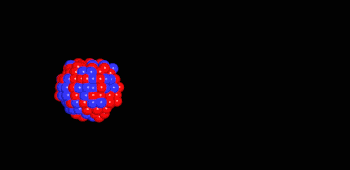 Animation showing nucleus simultaneously ejects two neutrons and two protons, which correspond to a helium necleus.