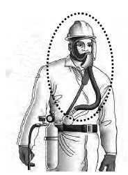 Full facepiece Supplied-Air Respirator (SAR) with an auxiliary Escape Bottle