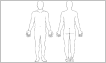 Body chart for recording result of radiation survey